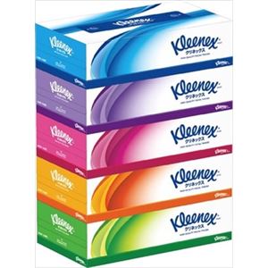 【ケース販売】 日本製紙クレシア クリネックスティシュー 5箱パック × 12 点セット