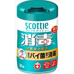 【ケース販売】 日本製紙クレシア スコツテイ ウエツトテイシユー 消毒 80枚 × 12 点セット