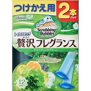 【ケース販売】 ジョンソン スクラビングバブルトイレスタンプぜいたくフレグランスアロマティックグリーンの香り つけかえ用2本パック × 12 点セット