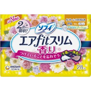 【ケース販売】 ユニ・チャーム ソフィエアフィットスリムハッピーブーケの香り210羽なし28枚 × 24 点セット