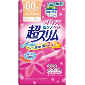 【ケース販売】 日本製紙クレシア ポイズ 肌ケアパッド 超スリム 安心の中量用 22枚 × 24 点セット