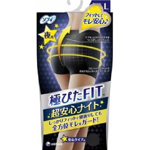 【ケース販売】 ユニ・チャーム ソフィ 極ぴたFITナイトフィットLナイトブラック × 12 点セット