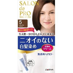 【ケース販売】 ダリヤ サロンドプロ 無香料ヘアカラー 早染めクリーム（白髪用）5【ナチュラルブラウン】 × 36 点セット