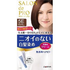 【ケース販売】 ダリヤ サロンドプロ 無香料ヘアカラー 早染めクリーム（白髪用） 5E【深みのあるエレガントブラウン】 × 36 点セット