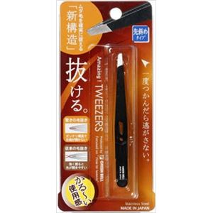【ケース販売】 グリーンベル 驚きの毛抜き先斜めタイプ（ブラック） × 60 点セット