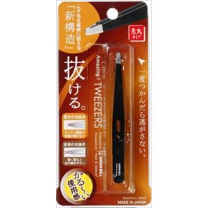 【ケース販売】 グリーンベル 驚きの毛抜き先丸タイプ（ブラック） × 60 点セット