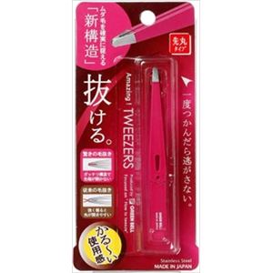 【ケース販売】 グリーンベル 驚きの毛抜き先丸タイプ（ローズ） × 60 点セット