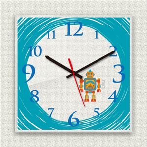 壁掛け時計/デザインクロック 【ロボット】 30cm角 アクリル素材 『MYCLO』 〔インテリア雑貨 贈り物 什器〕 商品画像