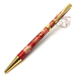 日本製 美濃和紙(友禅紙) ハンドメイドボールペン しだれ桜/赤色 商品画像