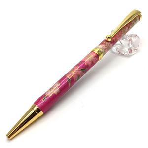 日本製 美濃和紙(友禅紙) ハンドメイドボールペン しだれ桜/紫色 商品写真1