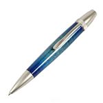 日本製 Air Brush Wood Pen キャンディカラー ボールペン(ギター塗装)【パーカータイプ/芯：0.7mm】Blue/カーリーメイプル