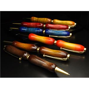 日本製 Air Brush Wood Pen キャンディカラー ボールペン(ギター塗装)【クロスタイプ/芯:0.7mm】Blue/カーリーメイプル 商品写真2