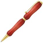 日本製 Air Brush Wood Pen キャンディカラー ボールペン(ギター塗装)【クロスタイプ/芯：0.7mm】Red/カーリーメイプル