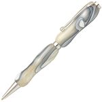 日本製 アクリルボールペン Marble Pen【クロスタイプ/芯：0.7mm】パールホワイト/White×Gray