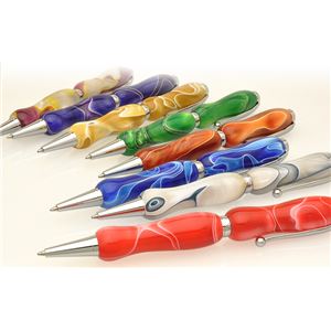 日本製 アクリルボールペン Marble Pen【クロスタイプ/芯:0.7mm】パールホワイト/White×Gray 商品写真2