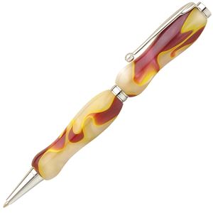 日本製 アクリルボールペン Marble Pen【クロスタイプ/芯:0.7mm】フローホワイト/White×Brown 商品画像