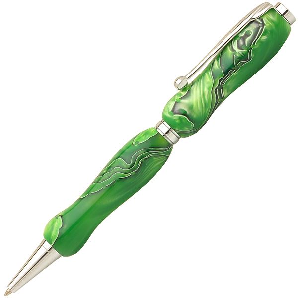 アクリルボールペン/文房具 (レイクグリーン Green) クロスタイプ 芯：0.7mm 日本製 文具 オフィス用品 『Marble Pen』 b04