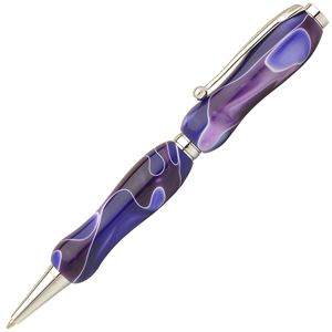 日本製 アクリルボールペン Marble Pen【クロスタイプ/芯:0.7mm】カシスパープル/Purple 商品写真1