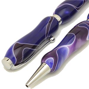 日本製 アクリルボールペン Marble Pen【クロスタイプ/芯:0.7mm】カシスパープル/Purple 商品写真2