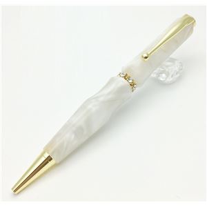 日本製 スワロフスキー ボールペン/文房具 (ホワイト) クロスタイプ 芯：0.7mm 文具 オフィス用品 『Acrylic』 b04