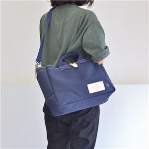 le onde 4号帆布横長ショルダートートバッグ/ネイビー【日本製】 le onde 4号帆布横長ショルダートートバッグ/ネイビー【日本製】