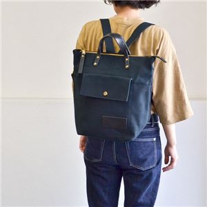 le onde 4号帆布2wayリュック/ブラック【日本製】 le onde 4号帆布2wayリュック/ブラック【日本製】