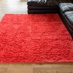 ロングパイル ラグマット/絨毯 【ピンク 約3畳 約185cm×230cm】 洗える ホットカーペット 床暖房対応 『シュプレ』