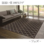 国産い草100% い草ラグ フェズ ラグマット／絨毯 【ブラック 約191cm×191cm】防カビ加工 『フェズ』