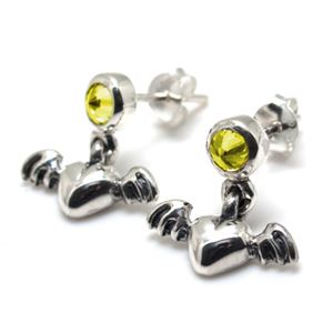 ハート×イエローキュービックジルコニア・シルバーピアス ZZEU-0130yl