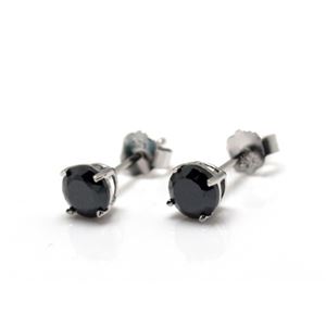 ブラックキュービックジルコニア・シルバーピアス・5mm×5mm ZZEU-0233bH05x