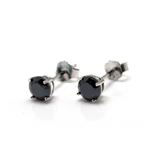ブラックキュービックジルコニア・シルバーピアス・5mm×5mm ZZEU-0233bH05x