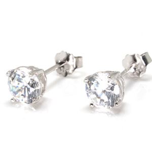 キュービックジルコニア・シルバーピアス・6mm×6mm ZZEU-0233wH06x
