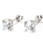 キュービックジルコニア・シルバーピアス・6mm×6mm ZZEU-0233wH06x