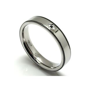 ブラックキュービックジルコニア×サイドライン・ステンレスリング・23号 ZZRST029bk-23x
