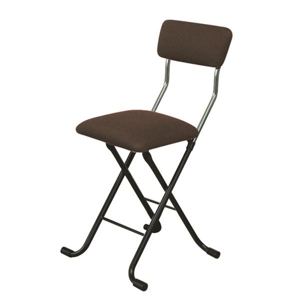 折りたたみ椅子 (4脚セット ブラウン×ブラック) 幅40cm 日本製 スチールパイプ b04