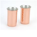 銅 ビアグラス ビアカップ 2個セット 小ぶり 純銅 槌目 一口ビール 2PCSセット 贈答品 ペアグラス【ASH-3041】