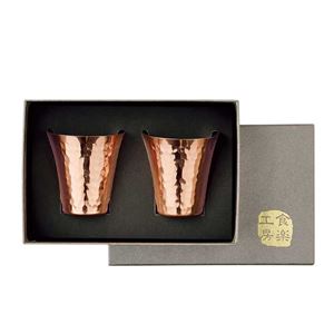 銅製 冷酒 カップ グラス お酒 セット 純銅 冷酒カップ2PCSセット 箱入り 贈答品【ASH-5724】