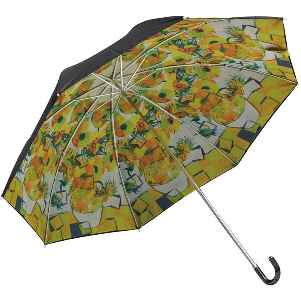 ユーパワー 名画モザイクアート 折りたたみ傘 晴雨兼用 ゴッホ「ひまわり」 b04