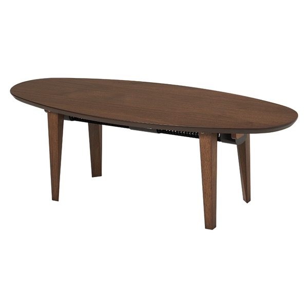 こたつ テーブル 布団レス 楕円形 約幅120cm ブラウン 木製 天然木 スリム センターテーブル リビングテーブル 組立品 b04