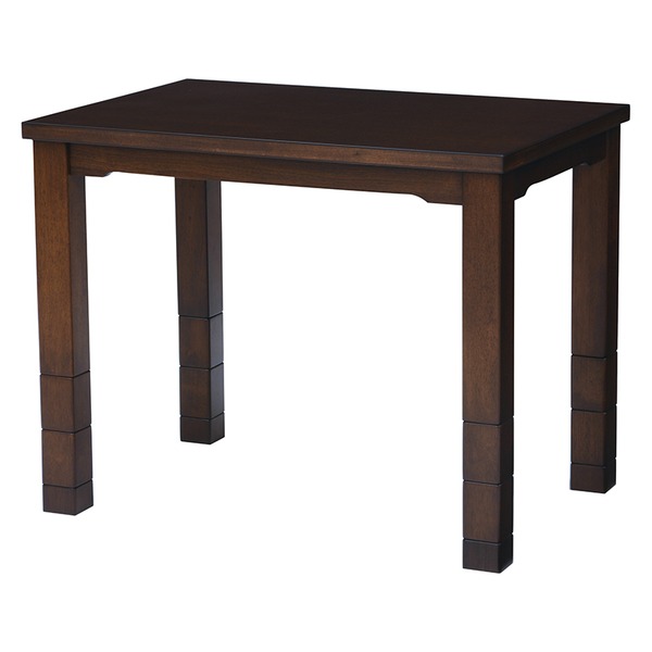 ダイニング こたつ テーブル 単品 約90×60cm ダークブラウン 木製 継脚付き 高さ調節可 組立品 b04