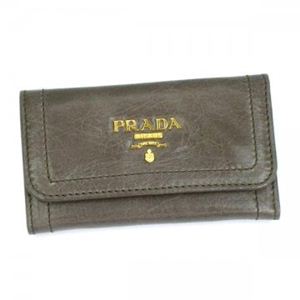 Prada（プラダ） キーケース VITELLO SHINE 1M0222 572 ダークグレー H6×W10.5×D2 - 拡大画像