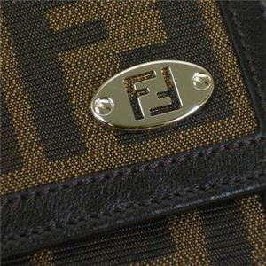 Fendi（フェンディ） 二つ折り財布（小銭入れ付） ZUCCA JACQUARD 8M0029 F0MR5 ダークブラウン H9.5×W15×D3.5