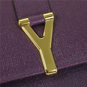 Yves Saint Laurent（イブサンローラン） Wホック財布  241176 5201 パープル H11.5×W12×D3