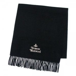 Vivienne Westwood（ヴィヴィアンウエストウッド） マフラー 2 F282 12 ブラック L180W39 (390295)