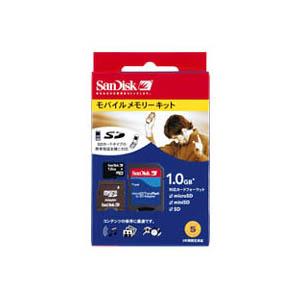 サンディスク microSDカード (アダプタ付) 1GB SDSDQ-1024-J3K - 拡大画像