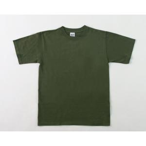 製品染めアンビル半袖TシャツオリーブS - 拡大画像