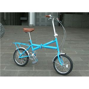 HEAVEN's(ヘブンズ) パステルカラーXタイプ 16インチ折畳み自転車 ブルー - 拡大画像