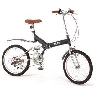 GROWINGFLAT 艶消しカラー 20インチ折畳自転車 ブラック - 拡大画像