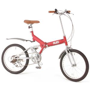 GROWINGFLAT 艶消しカラー 20インチ折畳自転車 ワインレッド - 拡大画像