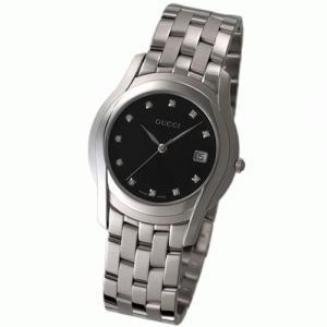 【GUCCI：グッチ】5505M YA055303　メンズウォッチ 11Pダイヤ(ブラック文字盤) - 拡大画像